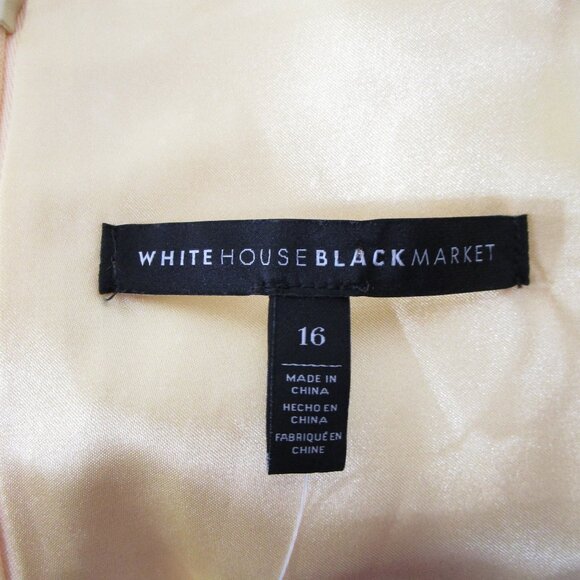 White House Black Market Plus Size Yellow Lace Halter A-Line Fit Flare Dress 16 - Picture 9 of 12